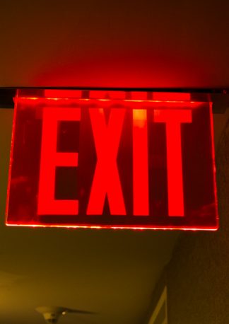 red exit sign illuminated